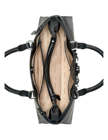Cirene Triple Comp Satchel Bag in Black
