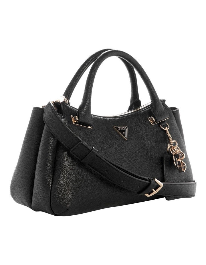 Evie Triple Comp Satchel Bag in Black