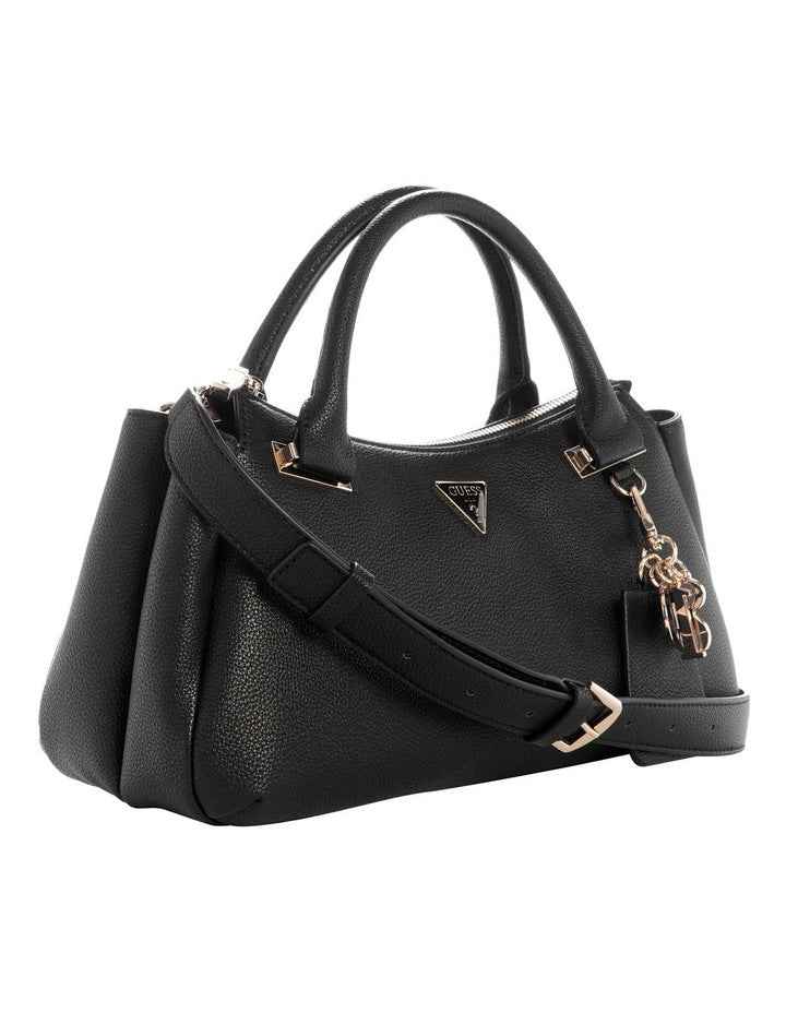 Evie Triple Comp Satchel Bag in Black