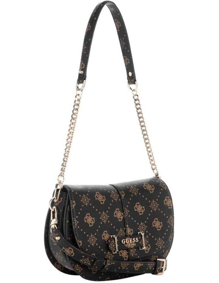 Carrie Logo Shoulder Bag in Black
