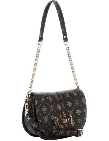 Carrie Logo Shoulder Bag in Black