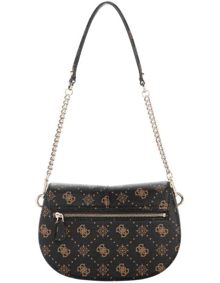 Carrie Logo Shoulder Bag in Black