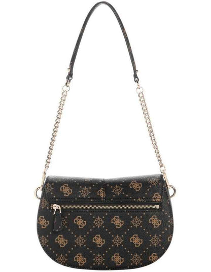 Carrie Logo Shoulder Bag in Black