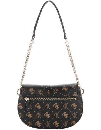 Carrie Logo Shoulder Bag in Black