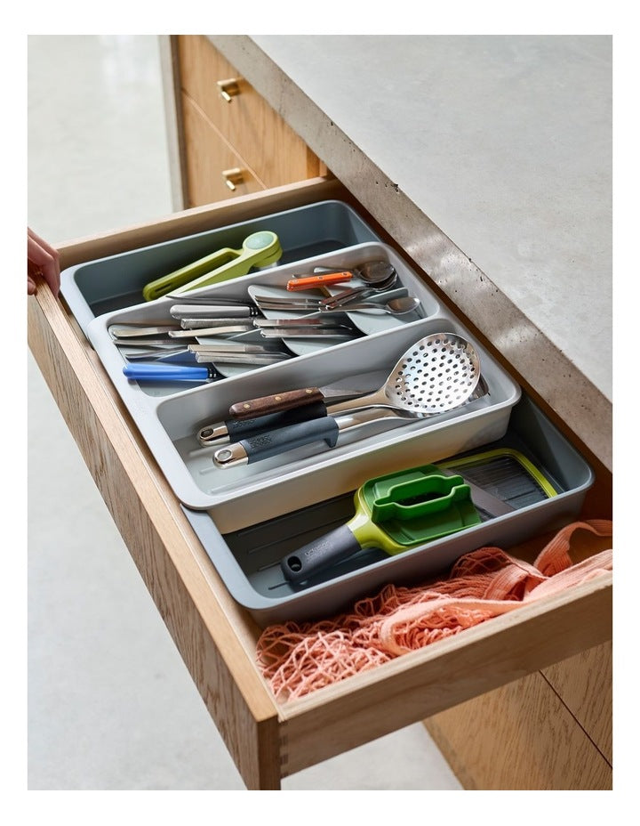 DrawerStore Expanding Tiered Tray in Grey