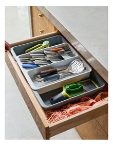 DrawerStore Expanding Tiered Tray in Grey