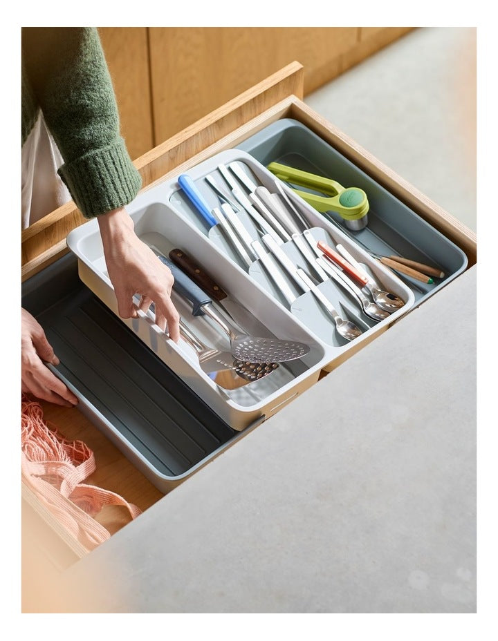 DrawerStore Expanding Tiered Tray in Grey