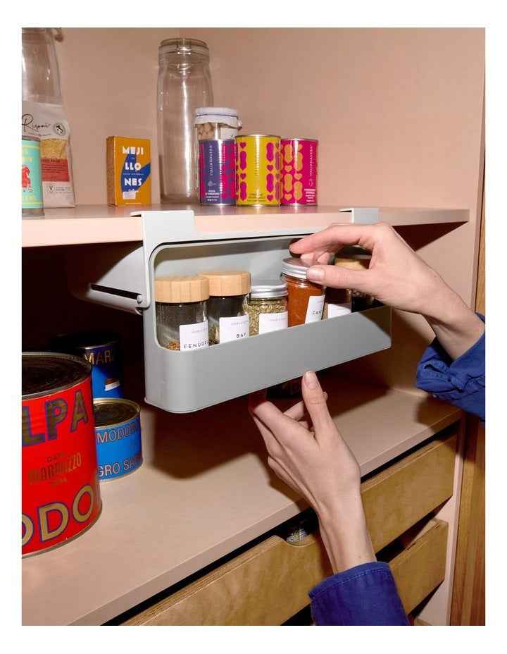 CupboardStore Under-Shelf Spice Rack in Grey