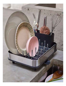 Extend Slim Steel Dish Rack in Grey