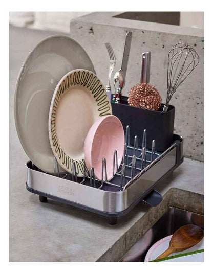 Extend Slim Steel Dish Rack in Grey