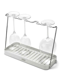 DrySmart Wine Glass Drying Rack in Grey