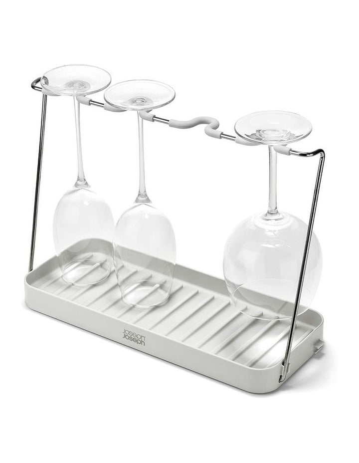 DrySmart Wine Glass Drying Rack in Grey