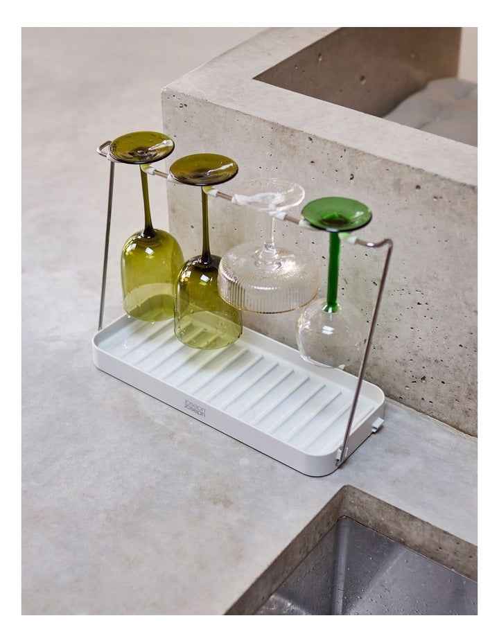 DrySmart Wine Glass Drying Rack in Grey