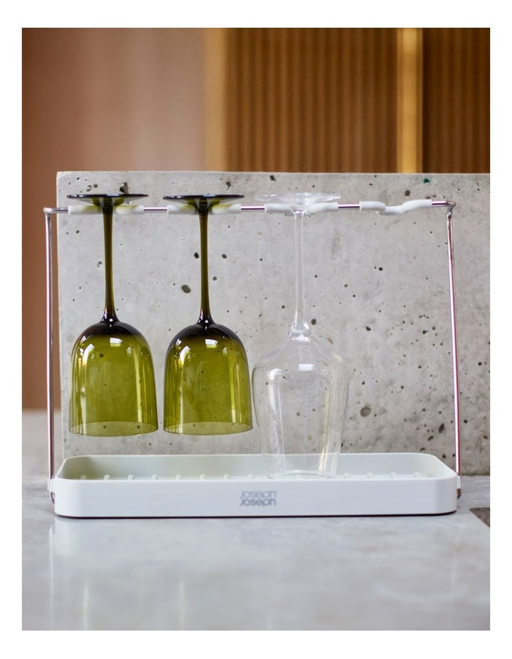 DrySmart Wine Glass Drying Rack in Grey