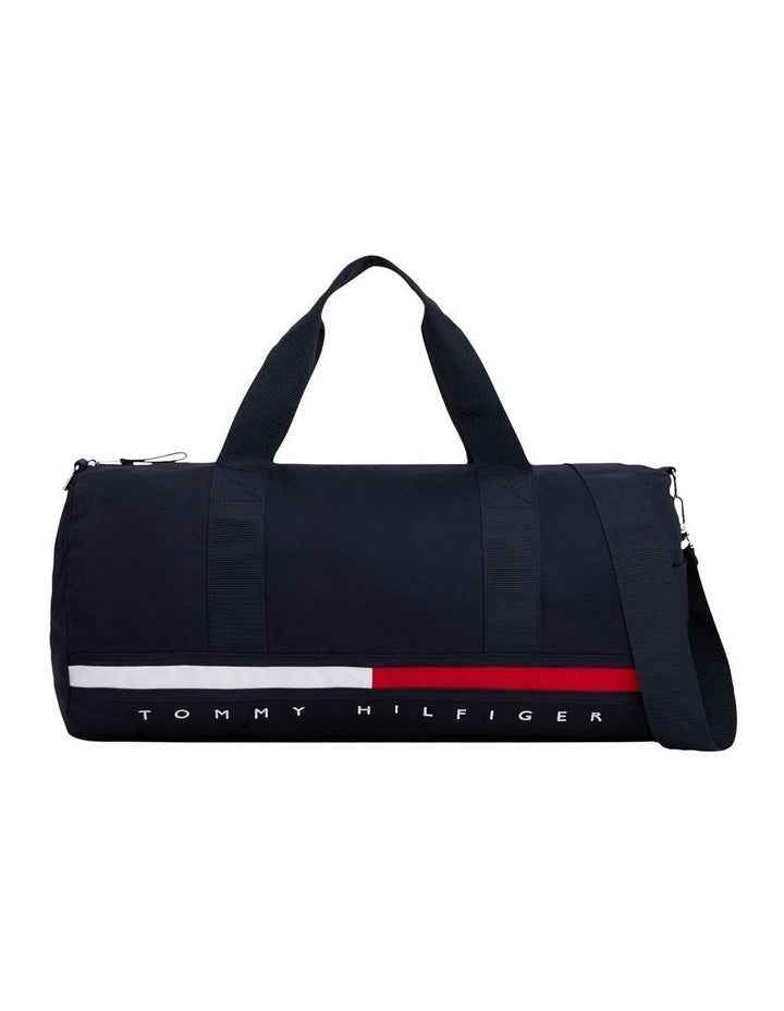 Logo Colourblock Canvas Duffel Bag in Blue