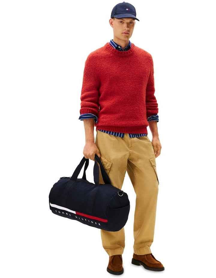 Logo Colourblock Canvas Duffel Bag in Blue