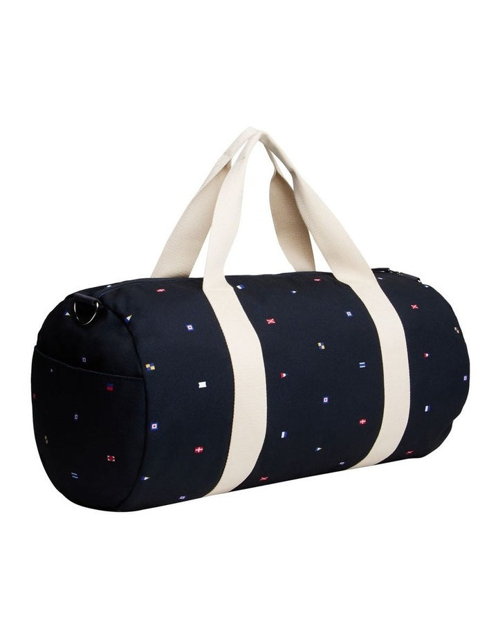 Flag Logo Canvas Duffel Bag in Navy