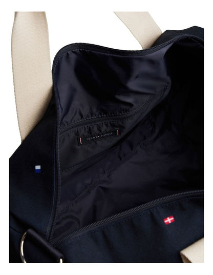 Flag Logo Canvas Duffel Bag in Navy