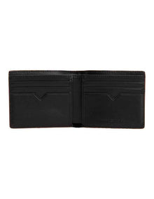 Edge Leather Mini Wallet in Black