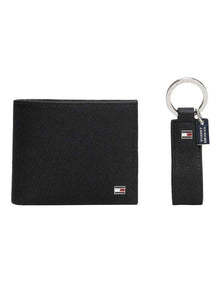 Leather Card Holder And Key Fob Set in Black