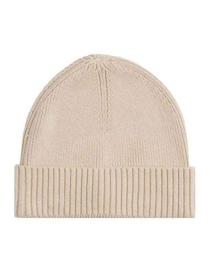 Flag Beanie With Cashmere in Beige