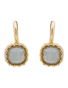 Small Square Drop Earrings in Pale Blue