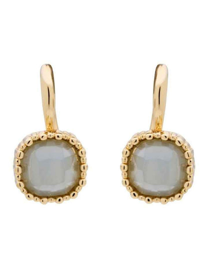 Small Square Drop Earrings in Pale Blue