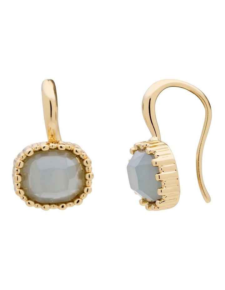 Small Square Drop Earrings in Pale Blue