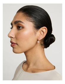 Small Square Drop Earrings in Pink