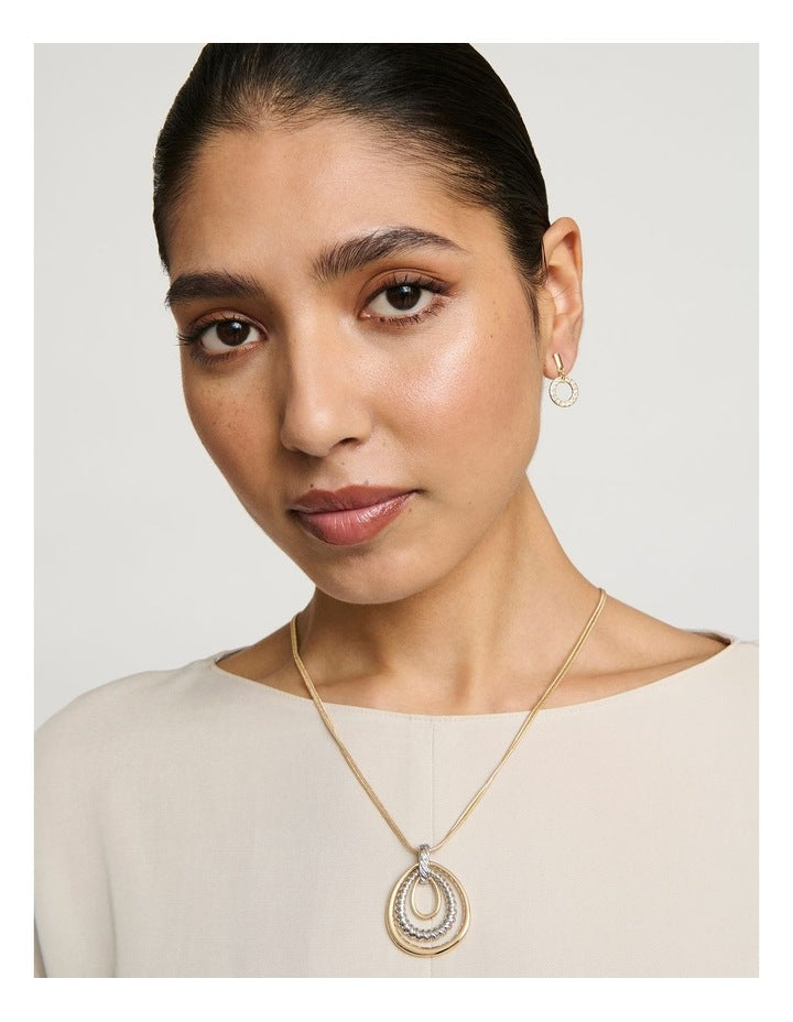 Twisted Teardrop Pendant Necklace in Multi