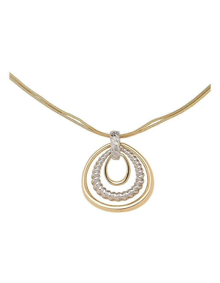 Twisted Teardrop Pendant Necklace in Multi