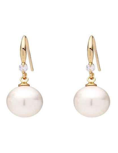 Drop With Stone Earrings in Pearl