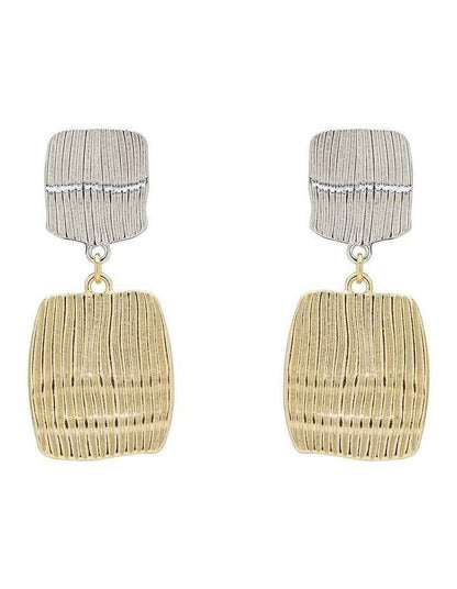 Grainline Panel Clip Earrings in Multi