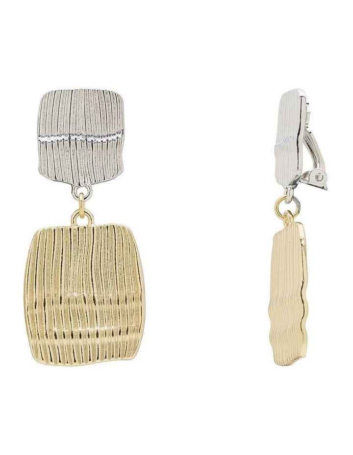 Grainline Panel Clip Earrings in Multi