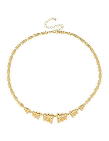 Ribbed Beaded Necklace in Gold