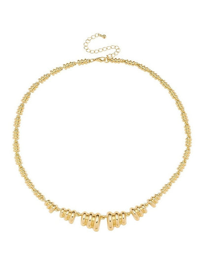 Ribbed Beaded Necklace in Gold