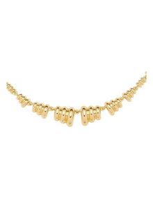 Ribbed Beaded Necklace in Gold