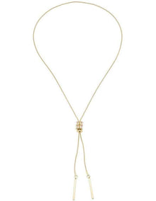 Crystal Lariat Necklace in Gold