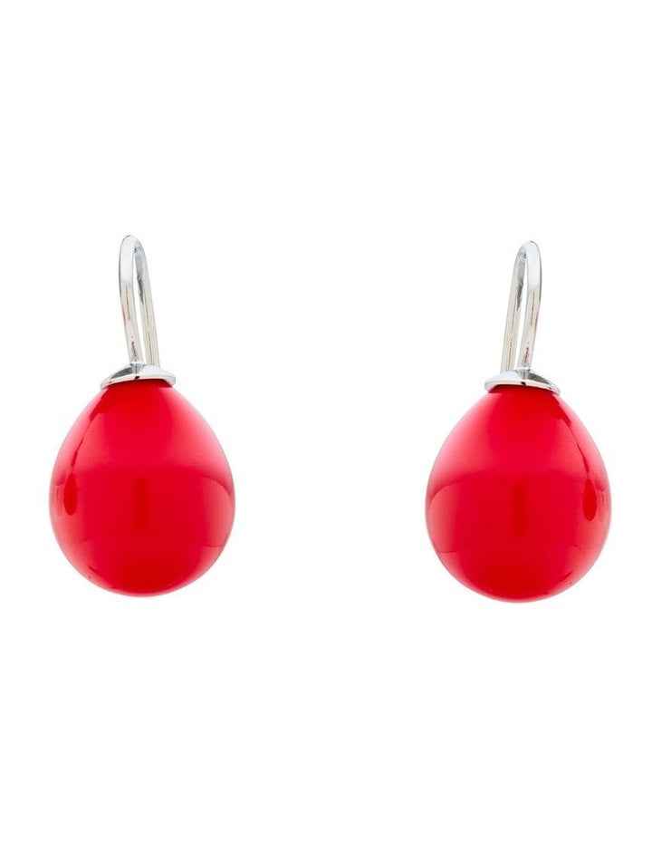 Solid Teardrop Earrings in Red