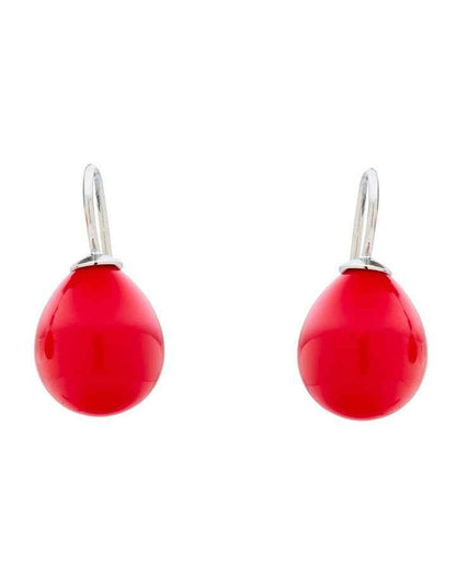 Solid Teardrop Earrings in Red
