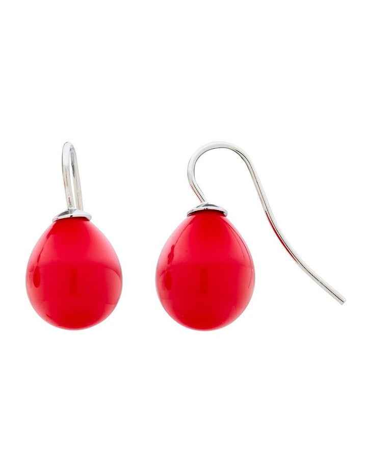 Solid Teardrop Earrings in Red