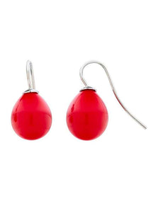 Solid Teardrop Earrings in Red