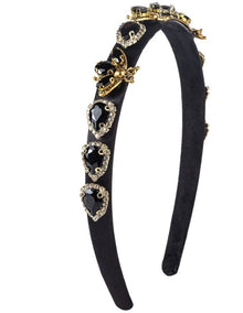 Jewelled Bee Headband in Black