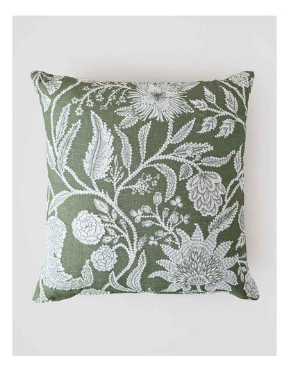 Embroidered Decorative Cushion - Sage