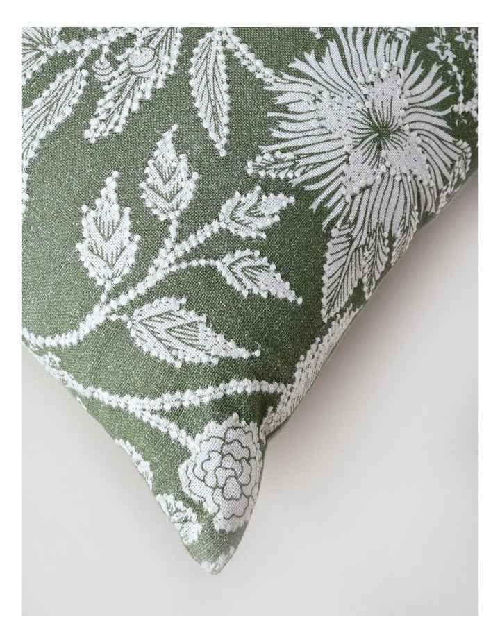 Embroidered Decorative Cushion - Sage