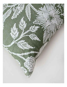 Embroidered Decorative Cushion - Sage