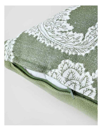 Embroidered Decorative Cushion - Sage