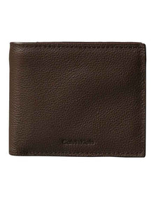 Micropebble Billfold with Coin in Brown