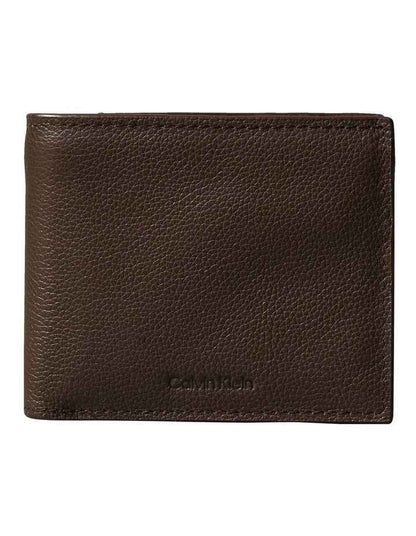 Micropebble Billfold with Coin in Brown