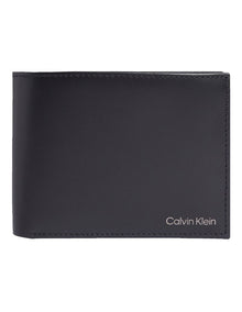 Smooth Trifold with Coin Wallet in Black